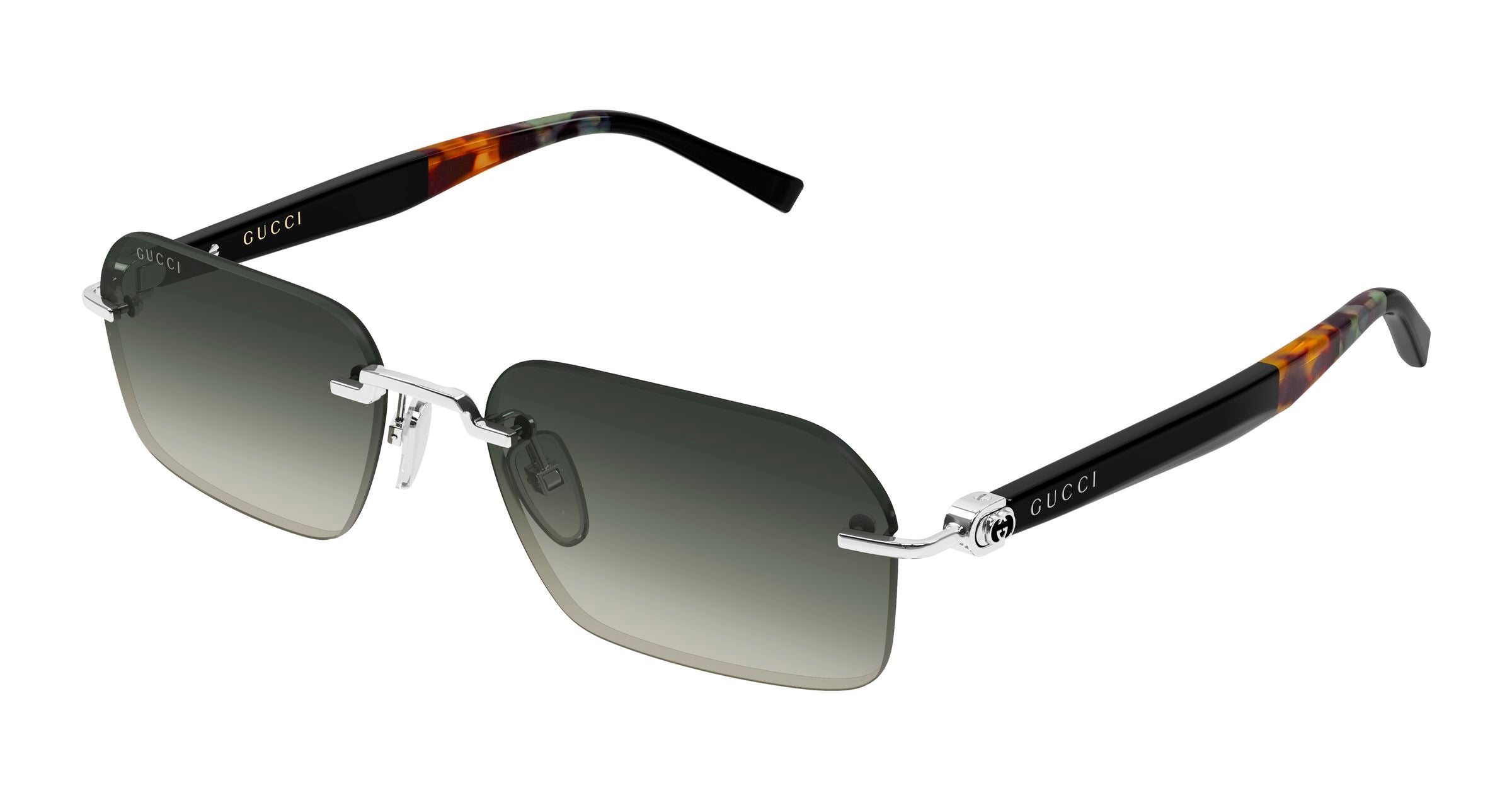 Gucci Uomo Gucci GG2259S 003 Occhiali da sole Metallo Argento Grigio Squadrata Sfumato Gucci Uomo Gucci GG2259S 003 Occhiali da sole Metallo Argento Grigio Squadrata Sfumato