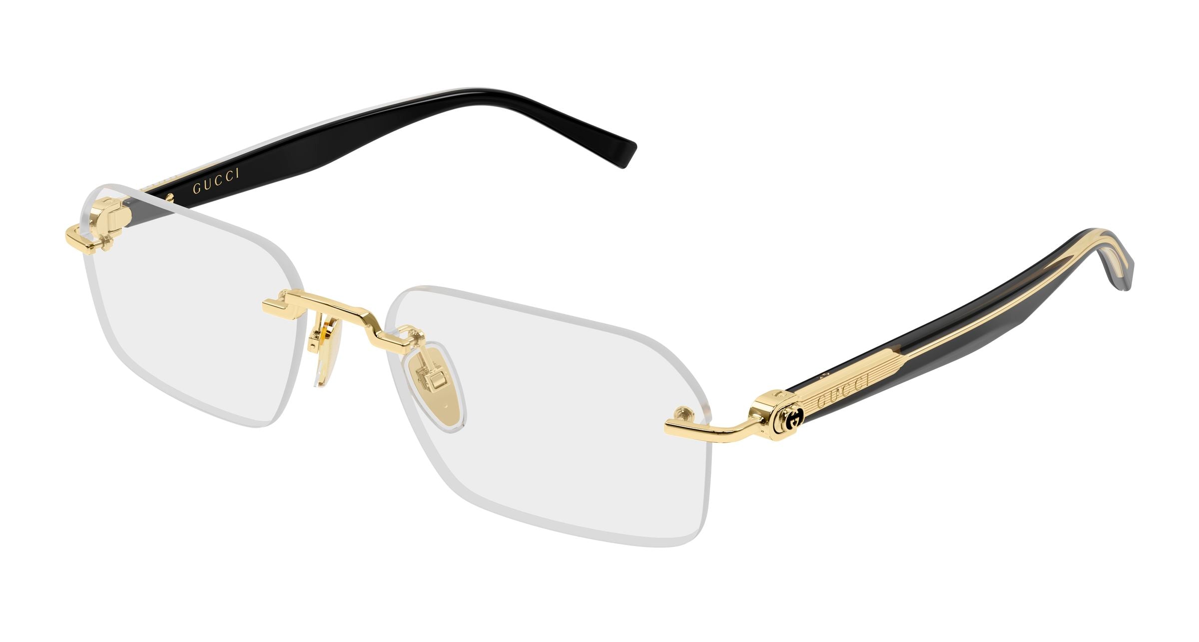 Gucci Uomo Gucci GG2260O 001 Montature da vista Metallo Oro Trasparente Squadrata Gucci Uomo Gucci GG2260O 001 Montature da vista Metallo Oro Trasparente Squadrata