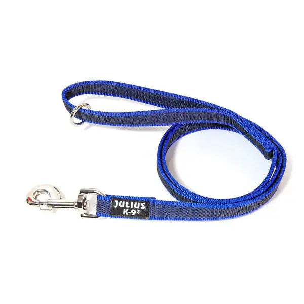Guinzaglio con maniglia e anello "O" Color & Gray Super-Grip Julius-K9 Blu 1,2 m x 2 cm - 1° ORDINE? scegli tra BZR5 - BZR20 + 200 pt fedeltà