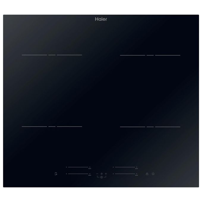 HAIER HAISJ64MC PIANO COTTURA A INDUZIONE, 4 zone di cottura, dimensioni: L 59 cm, P 52 piano in Vetroceramica, Nero