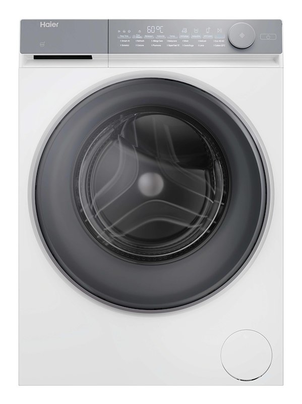 HAIER HW90-B14367U1-IT LAVATRICE, Caricamento frontale, 9 kg, 14 programmi, Profondità 54,4 cm, Giri 1400 rpm, Argento/Bianco, livello rumorosità centrifuga 68 dB(A), Classe A
