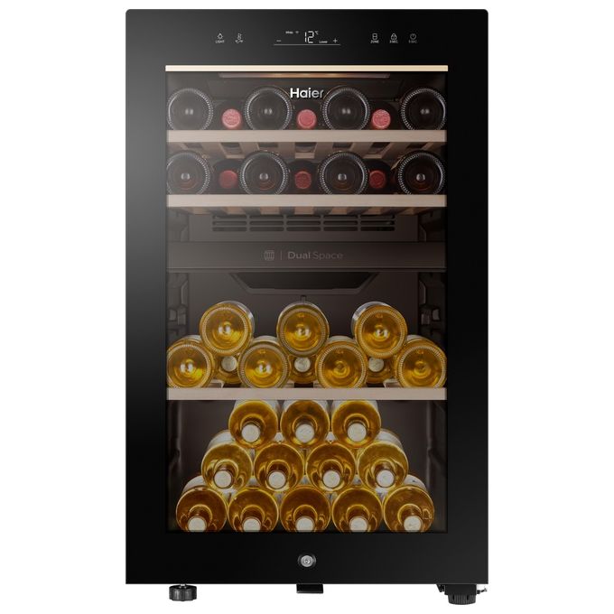 HAIER HWS42GDAU1 CANTINETTA, 42 bottiglie, 4 ripiani, dimensoni: L 49,7 cm, A 82 P 58 Nero, classe G