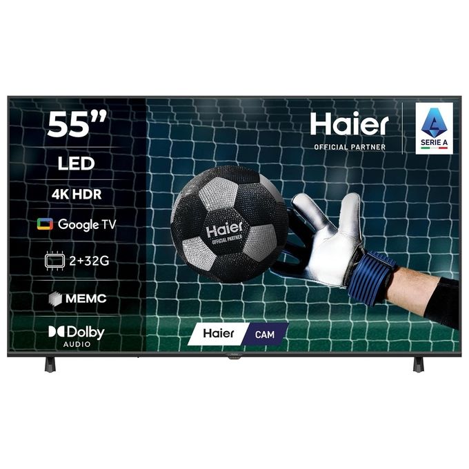 Haier LED 4K UHD H55K85FUX 55'' Smart TV, Google TV, Dolby Audio, HDR 10, Google Assistant, Bluetooth 5.1, DBX TV, HDMI 2.1 x 4
