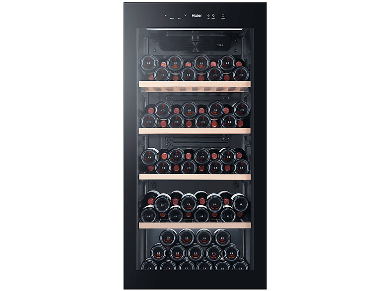 HAIER WS120GA CANTINETTA, 117 bottiglie, 4 ripiani, dimensoni: L 59,5 cm, A 126,5 P 69,5 temperatura massima 20 °C, minima 5 Nero, classe G