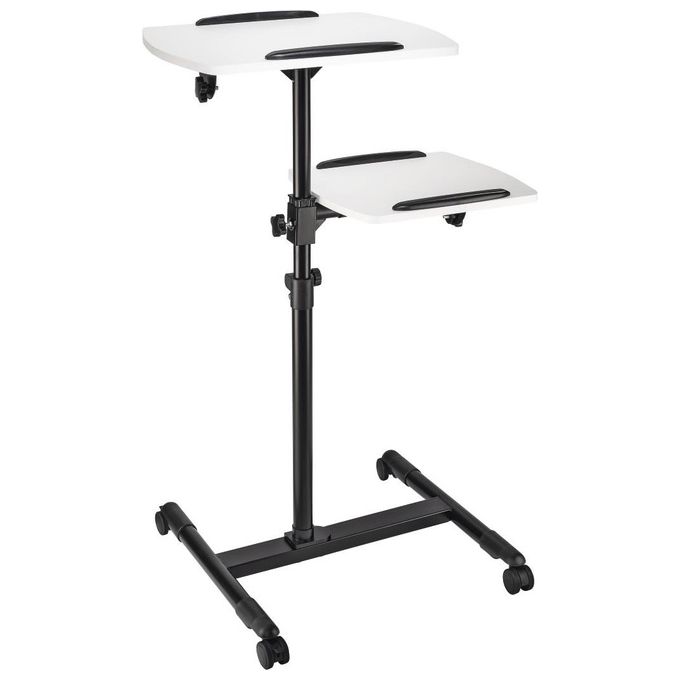 Hama 00077510 Tavolo per Proiettore con 2 Ripiani Regolabili Inclinabili e Ruotabili a 360° con Ruote Orientabili e Bloccabili Altezza Regolabile Senza Attrezzi colore Nero Hama 00077510 Tavolo per Proiettore con 2 Ripiani Regolabili Inclinabili e Ruotabili a 360° con Ruote Orientabili e Bloccabili Altezza Regolabile Senza Attrezzi colore Nero