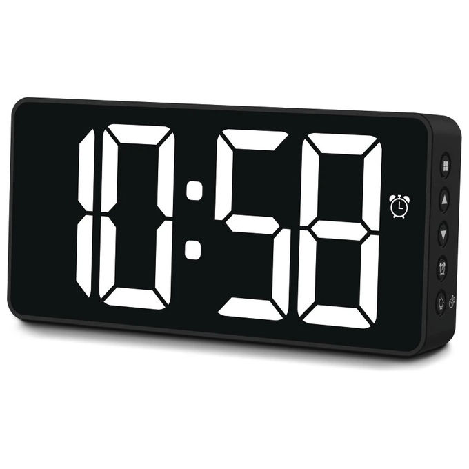 Hama 00185896 Bali Orologio Digitale con Sveglia e Termometro Interno colore Nero