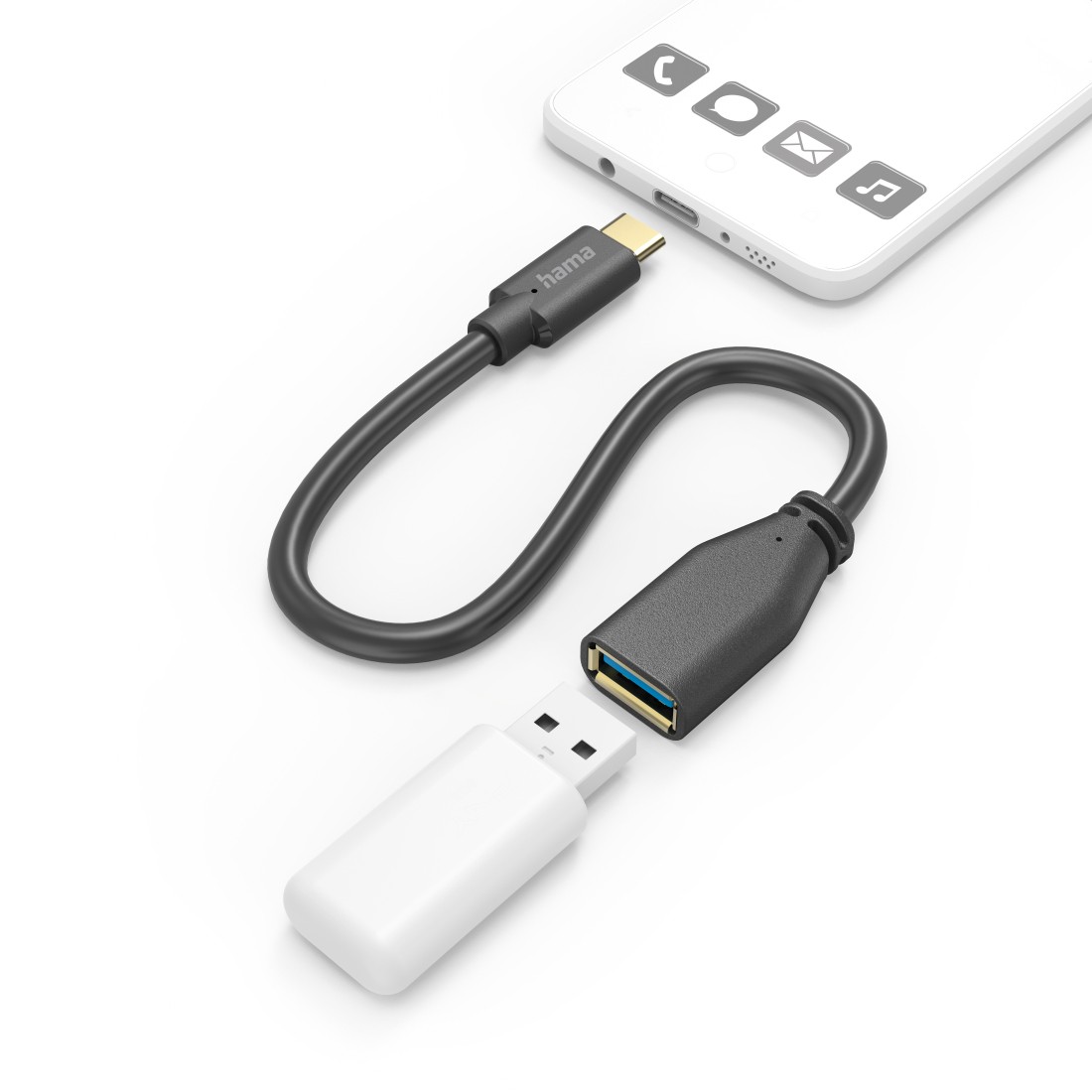Hama 00201605 cavo USB USB 3.2 Gen 1 (3.1 Gen 1) 015 m USB C USB A 5 Gbit/s Nero