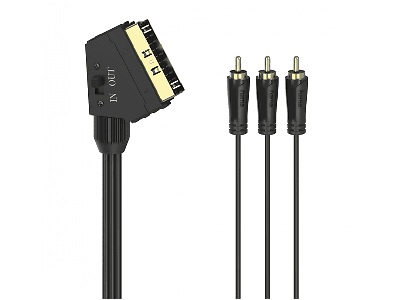 HAMA Cavo 3x RCA M / Scart M, 1,5 metri, in-out, connettori dorati