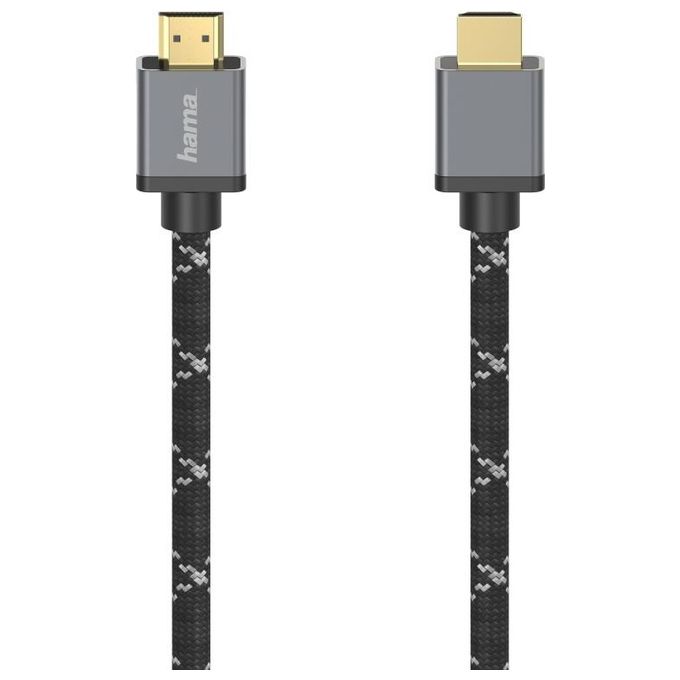 HAMA Cavo HDMI M/HDMI M, Hdmi High Speed with Ethernet, 1 metri, Ultra HD 8K, 120 MHz, connettori dorati, spine in metallo