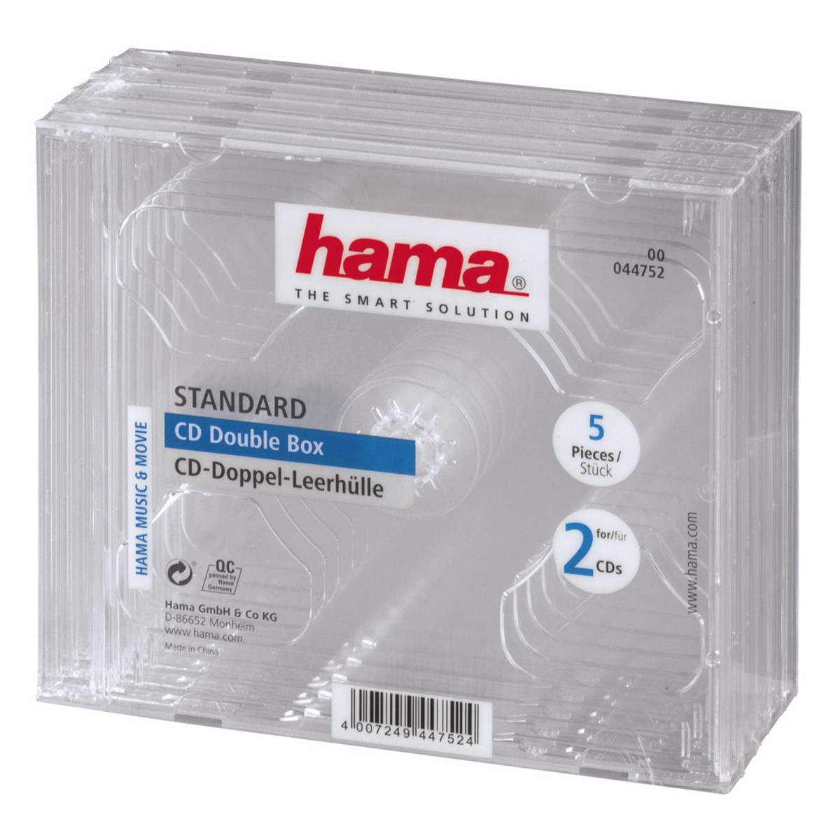 Hama Custodia per CD doppia 5 pezzi trasparenti
