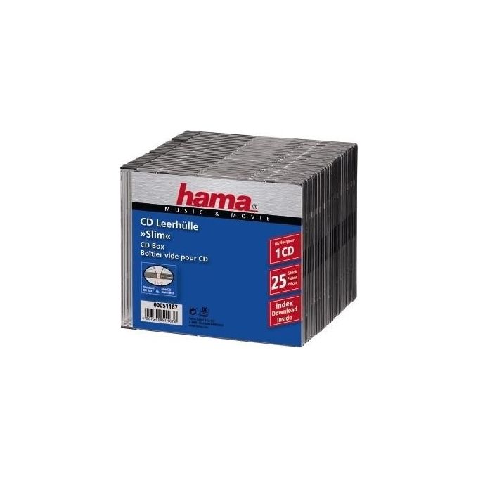 Hama Custodie CD Buote CD-Box-Slim Nero 25 Pezzi Hama Custodie CD Buote CD-Box-Slim Nero 25 Pezzi