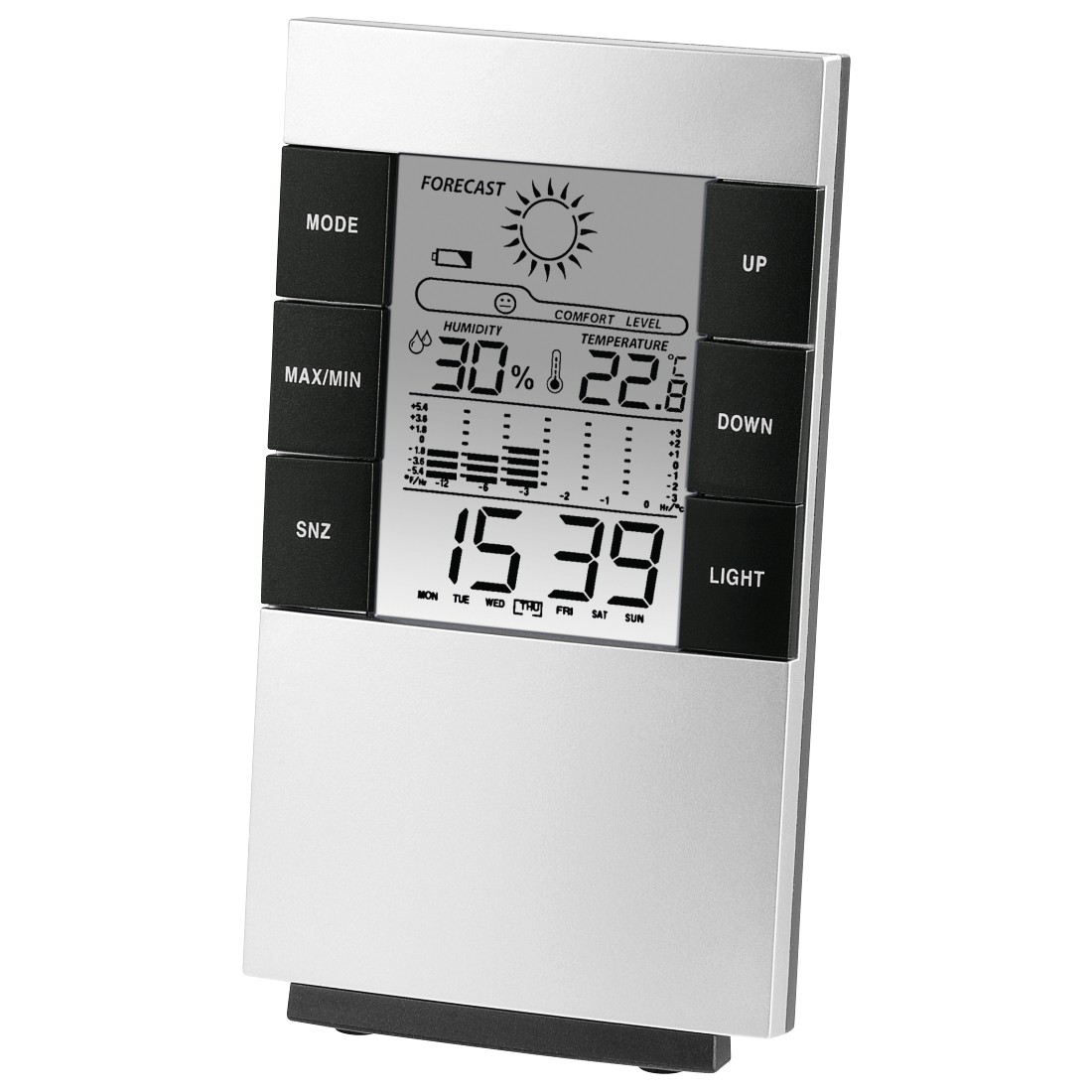 Hama Termometro/igrometro LCD TH-200 Iindicatore Temperatura Umidità Orologio Calendario Previsioni meteo
