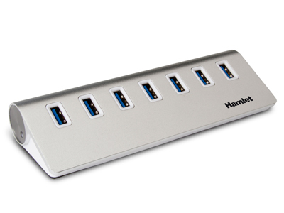 Hamlet - Xusb370ms 7 port usb hub 3.0 5gbps con alimentatore Hamlet - Xusb370ms 7 port usb hub 3.0 5gbps con alimentatore