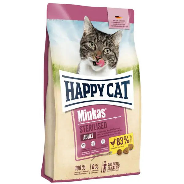 Happy Cat Minkas Sterilised Adult Pollo 10 kg - Croccantini per gatti - 1° ORDINE? scegli tra BZR5 - BZR20 + 200 pt fedeltà