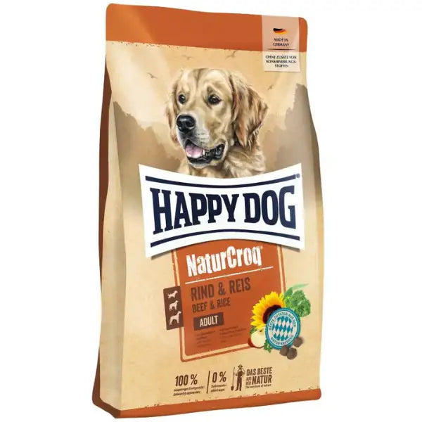 Happy Dog NaturCroq Adult All Breeds Manzo e riso 11 kg - Croccantini per cani - 1° ORDINE? scegli tra BZR5 - BZR20 + 200 pt fedeltà