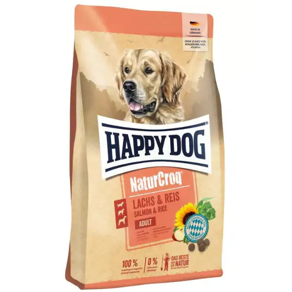 Happy Dog NaturCroq Adult All Breeds Salmone e riso 11 kg - Croccantini per cani - 1° ORDINE? scegli tra BZR5 - BZR20 + 200 pt fedeltà