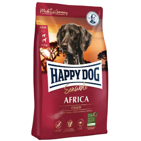Happy Dog Sensible Medium/Large Africa Grain Free Struzzo 11 kg - Croccantini per cani - 1° ORDINE? scegli tra BZR5 - BZR20 + 200 pt fedeltà