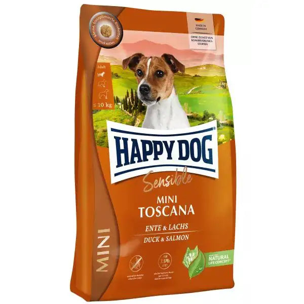 Happy Dog Sensible Mini Toscana Grain Free Pesce e anatra 4 kg - Croccantini per cani - 1° ORDINE? scegli tra BZR5 - BZR20 + 200 pt fedeltà