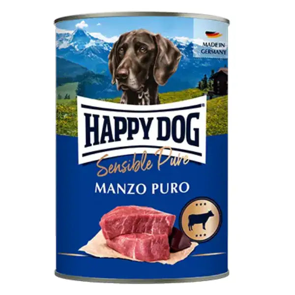 Happy Dog Sensible Pure Monoproteico Grain Free 400 gr Manzo - confezione da 6 pezzi - Umido monoproteico cane - 1° ORDINE? scegli tra BZR5 - BZR20 + 200 pt fedeltà