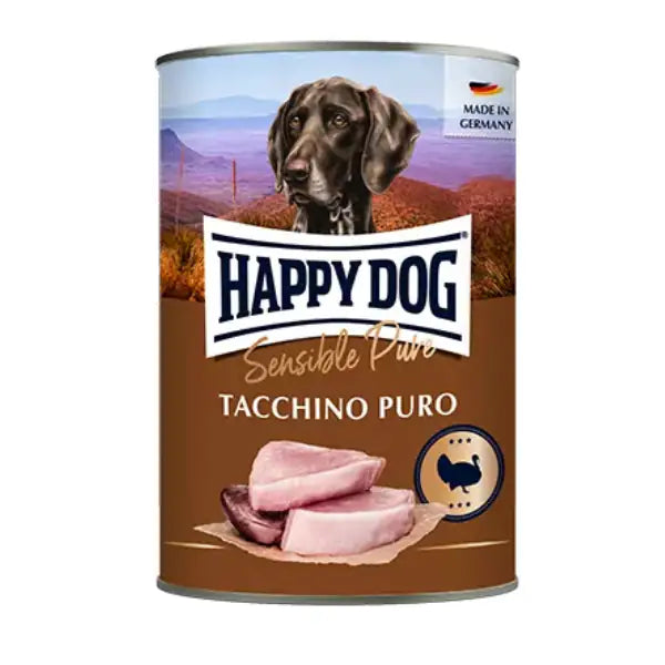 Happy Dog Sensible Pure Monoproteico Grain Free 400 gr Tacchino - confezione da 6 pezzi - Umido monoproteico cane - 1° ORDINE? scegli tra BZR5 - BZR20 + 200 pt fedeltà