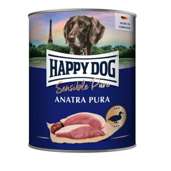 Happy Dog Sensible Pure Monoproteico Grain Free 800 gr Anatra - confezione da 6 pezzi - Umido monoproteico cane - 1° ORDINE? scegli tra BZR5 - BZR20 + 200 pt fedeltà