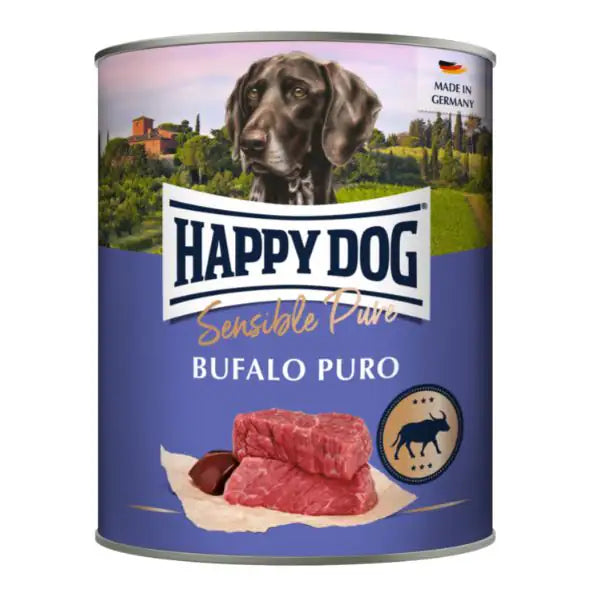 Happy Dog Sensible Pure Monoproteico Grain Free 800 gr Bufalo (scadenza: 13/03/2027) - confezione da 6 pezzi - Umido monoproteico cane - 1° ORDINE? scegli tra BZR5 - BZR20 + 200 pt fedeltà