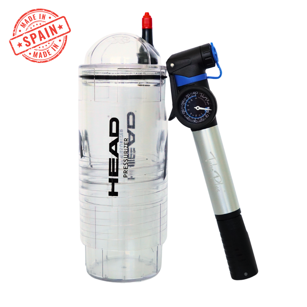 HEAD X3 Pompa pressurizzatore per palline da tennis e padel + Pompa ad aria 22 cm - Mantenere e recuperare la pressione tra fiammiferi, marca Head