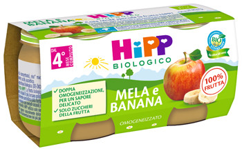 HiPP Bio Omogeneizzato Mela e Banana 2x80 g