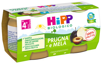 HiPP Bio Omogeneizzato Prugna e Mela 2x80 g 4m+