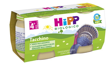 Hipp bio omogeneizzato tacchino 2vasettix80g