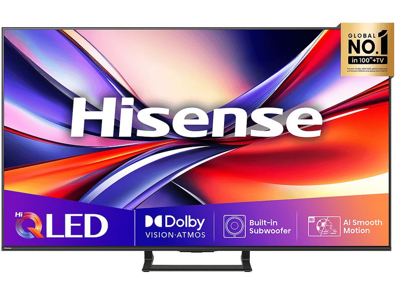 HISENSE 50A7Q TV QLED, SMART TV, 50 ", Processore Quad Core MT9603, Nero, Classe E