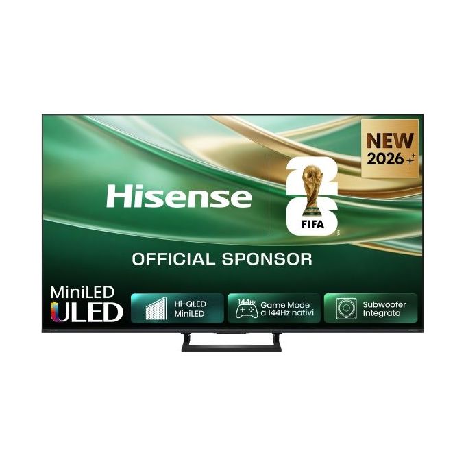 HISENSE 55Q8S, Smart TV MiniLED 144Hz 55" 4K, Dolby Atmos 2.1 By Devialet, Vision IQ, HDR10+, Native Game Mode, VIDAA OS con 1000+ APP, Alexa built-in, lativù Wifi, Bluetooth