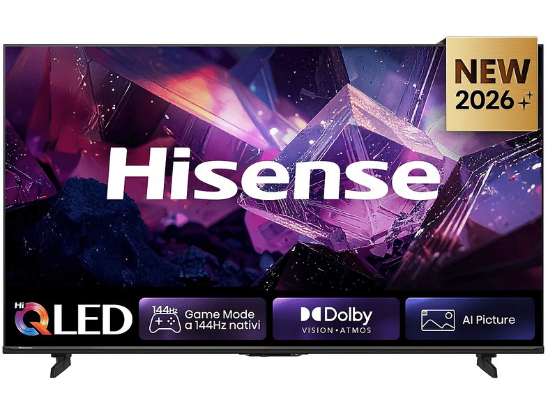 HISENSE 65Q7S PRO, Smart TV QLED 144Hz 65" 4K, Audio Dolby Atmos, VIDAA OS con 1000+ APP, Vision IQ, HDR 10+, Native Game Mode, AirPlay2, Alexa Built-in, lativù 4K