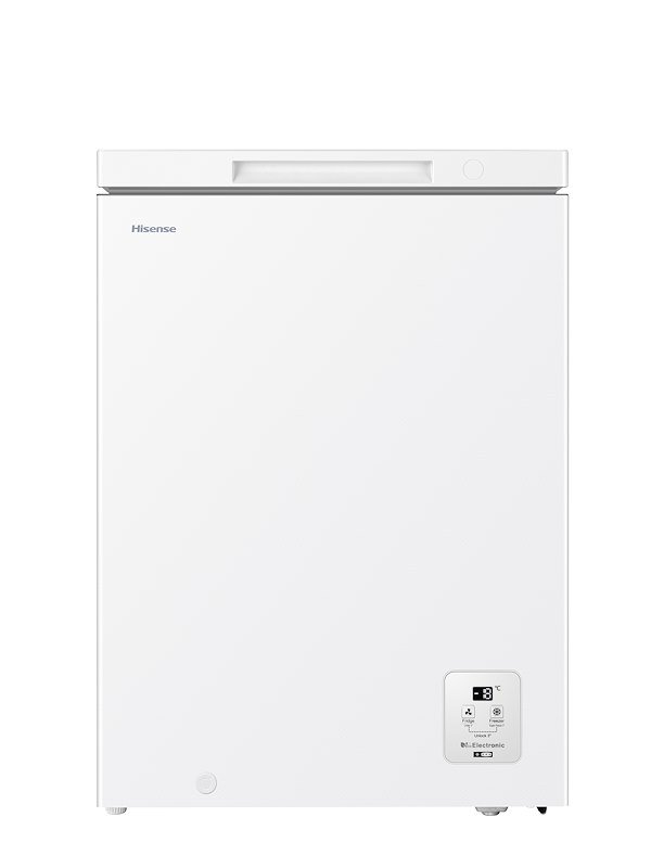 HISENSE FT145N1AWE Congelatore pozzo, Capacità netta 141 l, dimensioni: L 60,6 cm, A 85,8 P 55,9 Rumorosità 37 dB(A), Bianco, Classe E