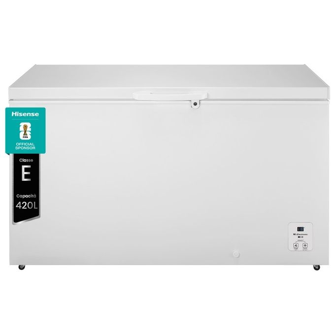 HISENSE FT546D4AWLYE Congelatore pozzo, Capacità netta 420 l, dimensioni: L 144,8 cm, A 85,5 P 72,1 Rumorosità 40 dB(A), Bianco, Classe E