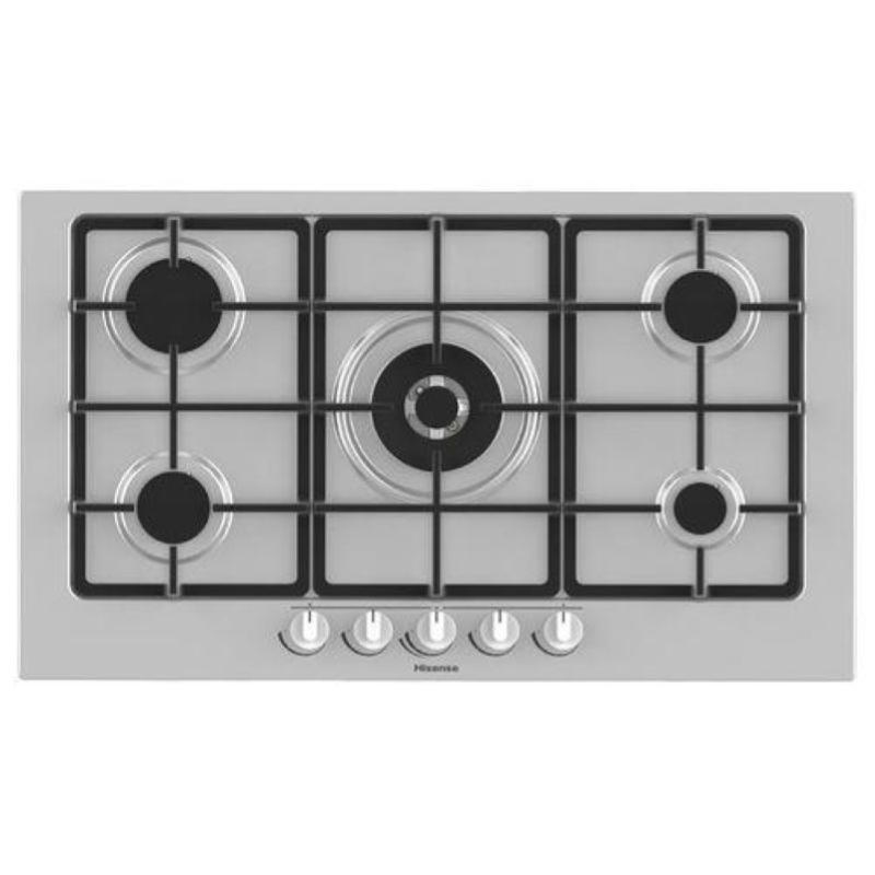 HISENSE GM973XF PIANO COTTURA GAS, 5 zone di cottura, dimensioni: L 86 cm, P 51 Acciaio Inox