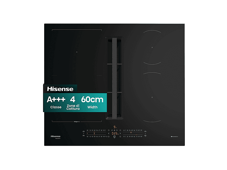 HISENSE HEH6432BSCWF PIANO COTTURA A INDUZIONE, 4 zone di cottura, dimensioni: L 60 cm, P 52 Vetro Nero