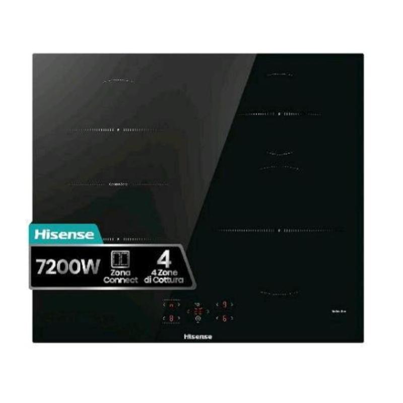 HISENSE HI621FM PIANO COTTURA A INDUZIONE, 4 zone di cottura, dimensioni: L 59,5 cm, P 52 piano in Vetroceramica, Nero