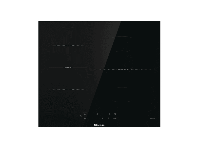 HISENSE HI6401CH PIANO COTTURA A INDUZIONE, 4 zone di cottura, dimensioni: L 59 cm, P 52 piano in Vetroceramica, Nero