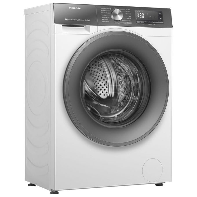 HISENSE WD3S1043BW7 LAVASCIUGA, Caricamento frontale, capacità lavaggio 10,5 kg, asciugatura 6 19 programmi, Profondità 59 cm, Giri 1400 rpm, Bianco/Silver, Classe D