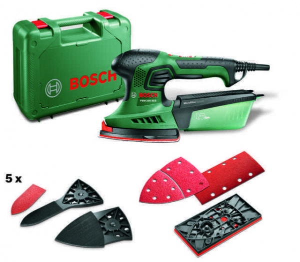 Hobby Psm 200 Aes Levigatrice Palmare 200 W Con Accessori - Bosch
