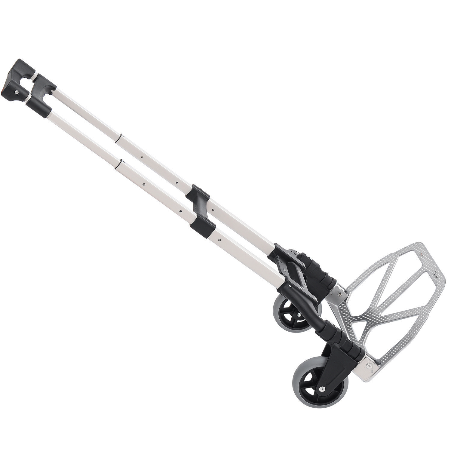 HOMCOM Carrello Portapacchi Pieghevole max 70kg con Maniglie Telescopiche e Altezza Regolabile, 41x38.5x100 cm, Argento