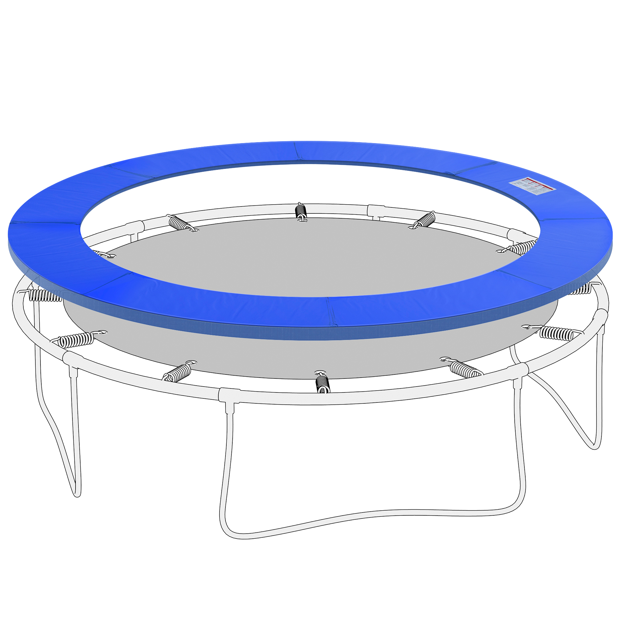 HOMCOM Copertura di Protezione per Trampolino elastico Ø305 cm, in Plastica e PE con Imbottitura da 15 mm, Blu Aosom