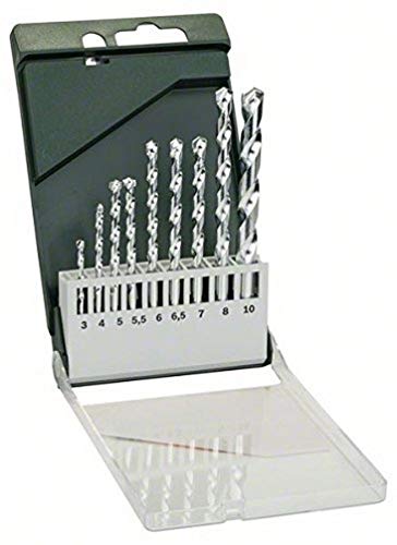 Home And Garden 2609255463 Set 9 Punte Pietra, 3, 4, 5, 5.5, 6, 6.5, 7, 8, 10 Mm, 9 Pezzi - Bosch