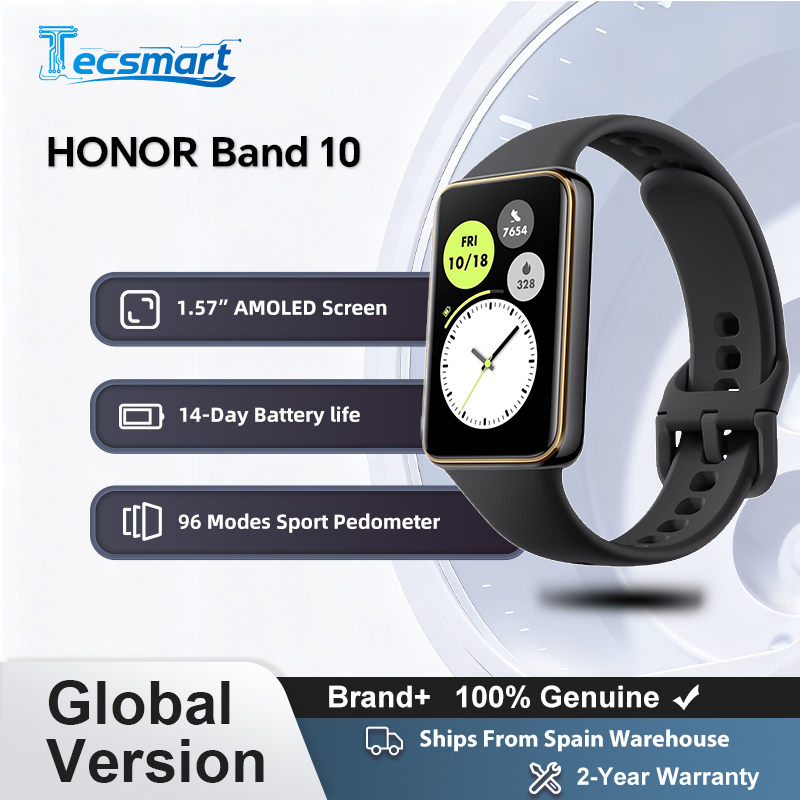 HONOR Band 10 Smartwatch, contapassi sportivo a 96 modalità, orologio digitale da 1,57 pollici 60 Hz, 5 ATM, batteria da 14 giorni, SpO2, frequenza cardiaca, compatibile con Android e iOS, nero