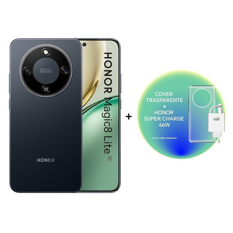 HONOR Magic8 Lite 8+512GB + cover Super Charge 66W, Midnight Black