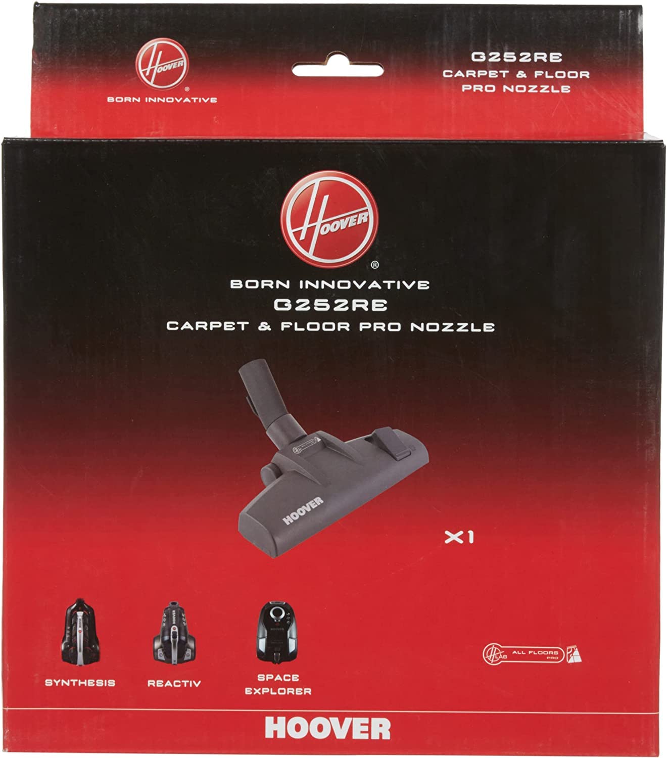 Hoover G252re Spazzola Aspirapolvere Per Tappeti E Pavimenti, In Plastica, Nero, Originale, Professionale, Compatibile Con Aspirapolvere A Traino Hoover Synthesis, Reactiv E Space Explorer