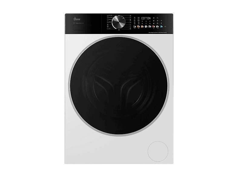 HOOVER H5W 49SBL10UH-S LAVATRICE SLIM, Caricamento frontale, 9 kg, 15 programmi, Profondità 50,5 cm, Giri 1400 rpm, Bianco, Nero, livello rumorosità centrifuga 72 dB(A), Classe A