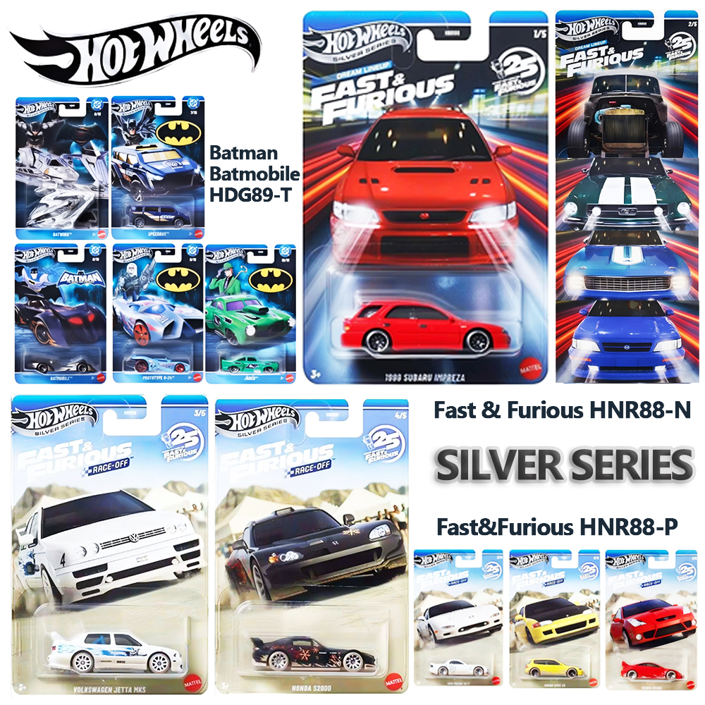 Hot Wheels 1:64 Serie Argento Auto in Metallo Fast&Furious Toyota Mazda Honda Collezione Batman HNR88