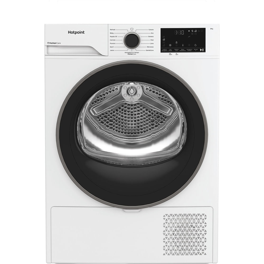 Hotpoint Ariston Ariston HPT 84D BS IT, Asciugatrice Capacità 8kg, classe C, EasyIron, PetHair Removal | Profondità mobile 54cm